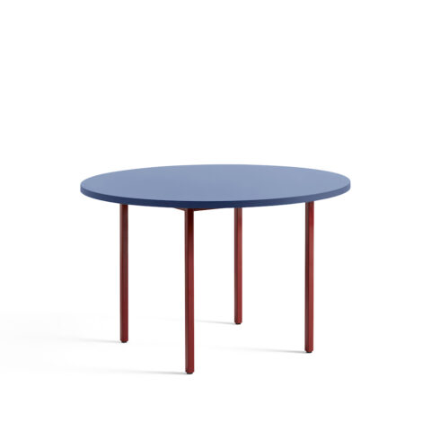 HAY_TwoColour_Table_Dia120_blue_maroon